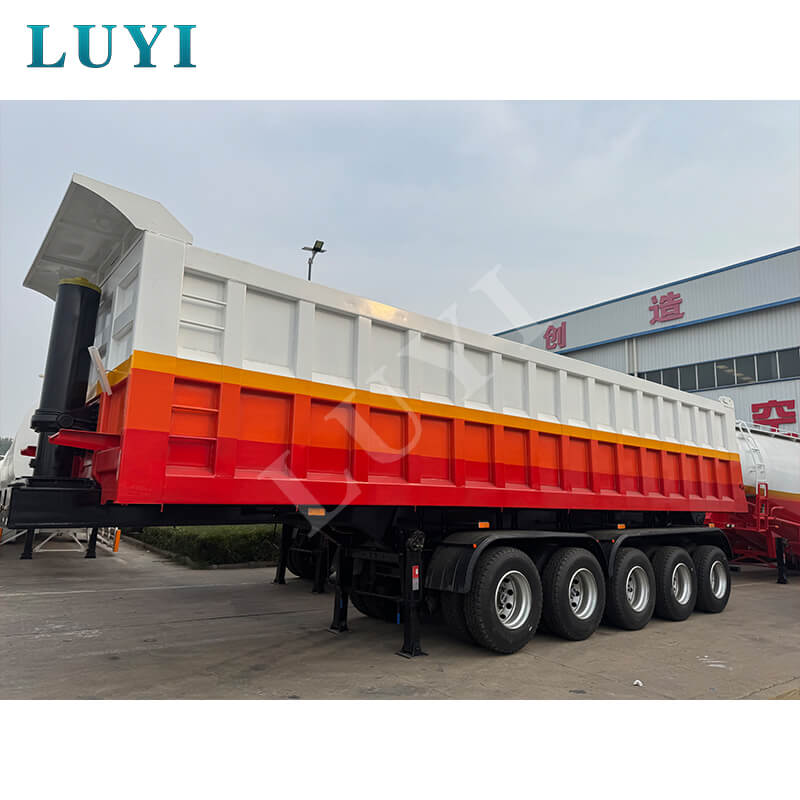 Пятиосный самосвальный полуприцеп Luyi с задней разгрузкой экспортируется в Гану, признано профессиональное тяжелое оборудование
