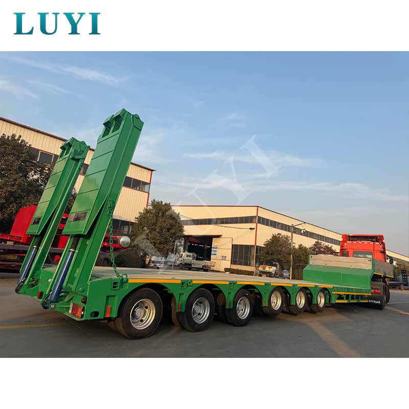 Сделано в Шаньдуне, Китай! Полуприцеп низкорамная платформа Luyi 6-осный отправлен в Судан
