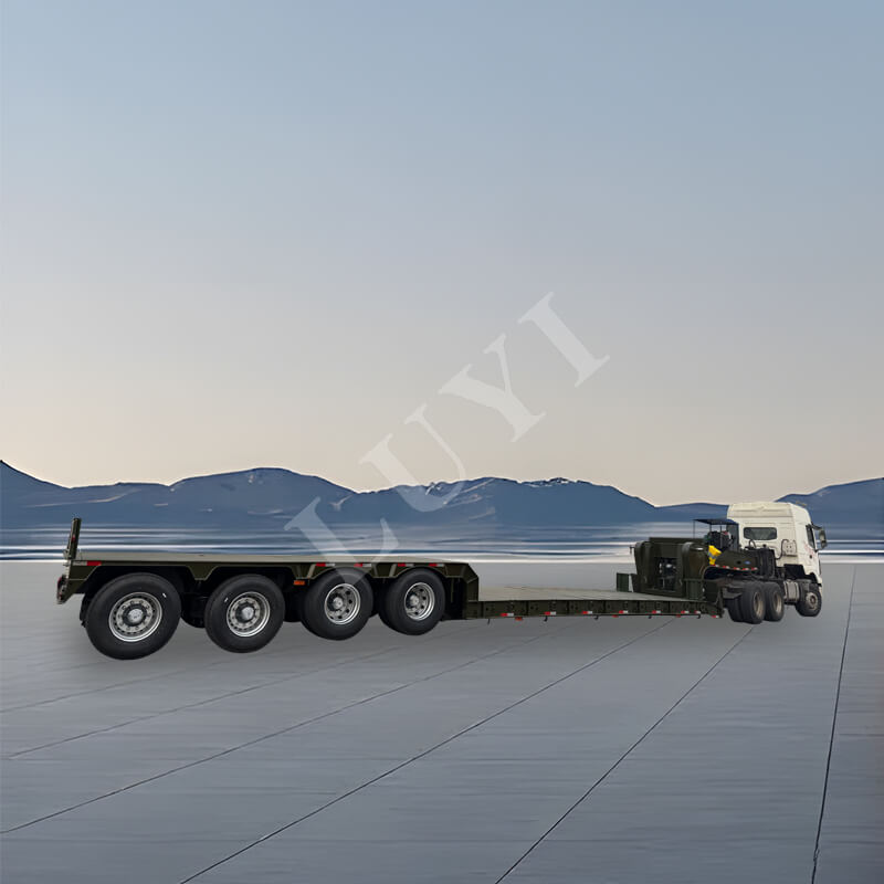 4-осный съемный низкорамный грузовой прицеп грузоподъемностью 150 тонн со съемной гусиной шеей