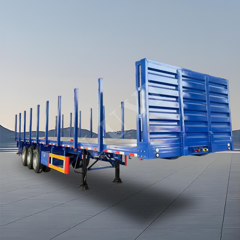 40-футовый 50-тонный 3-осный стальной бортовой полуприцеп