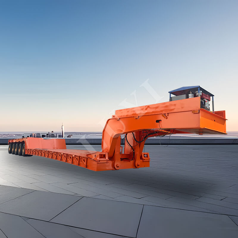 Полуприцеп низкорамный 5-осный съемный «гусиная шея»