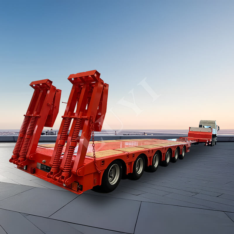 6-осный прицеп, 80-тонный, 100-тонный, 120-тонный прицеп с гибкой шеей, выдвижной низкорамный прицеп