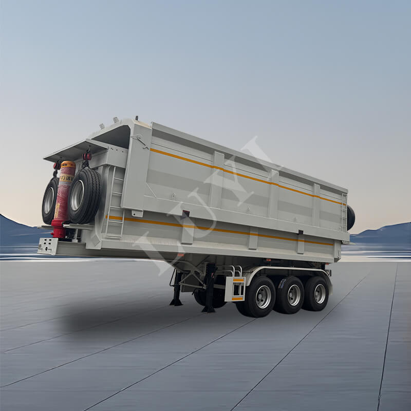 Трехосный полуприцеп-самосвал грузоподъемностью 60-80 тонн