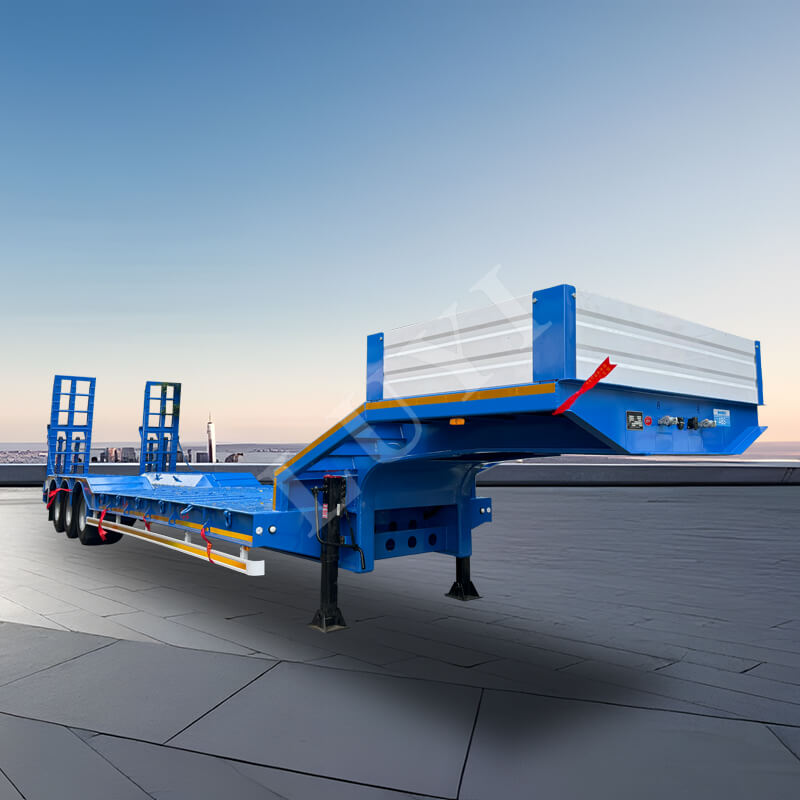 Трехосный низкорамный полуприцеп грузоподъемностью 40-80 тонн